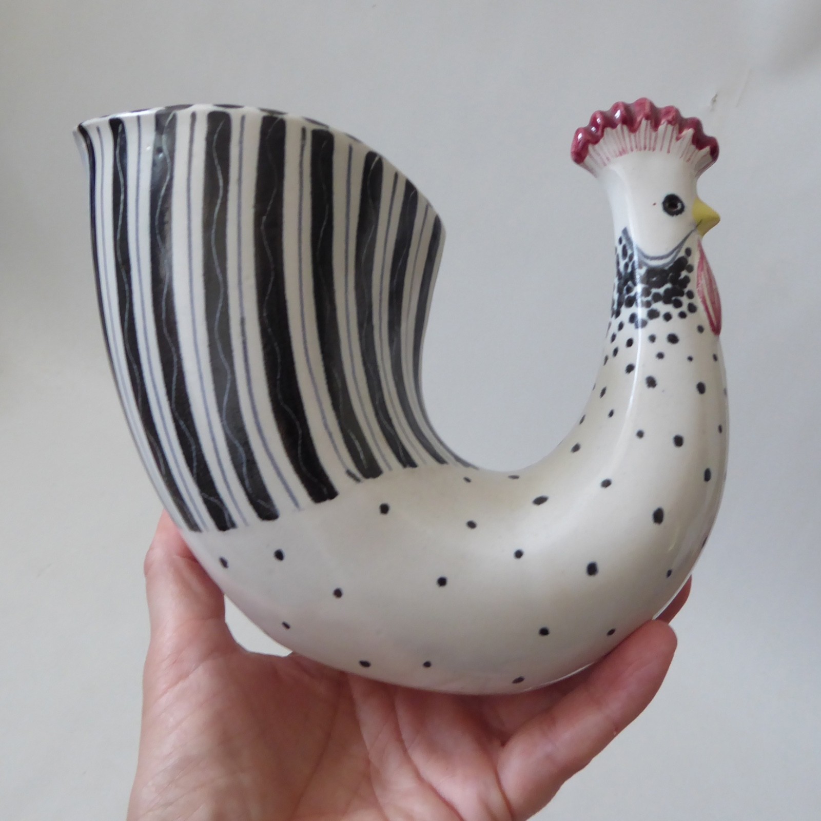 Rye Pottery rare hen/cockerel vase pot sculpture, mid century 1960s David Sharp - Image 12