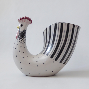Rye Pottery rare hen/cockerel vase pot sculpture, mid century 1960s David Sharp