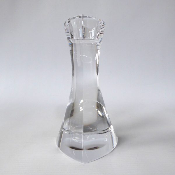 Triangular crystal art glass candlestick, tapered dinner candle holder. 13cm - Image 3