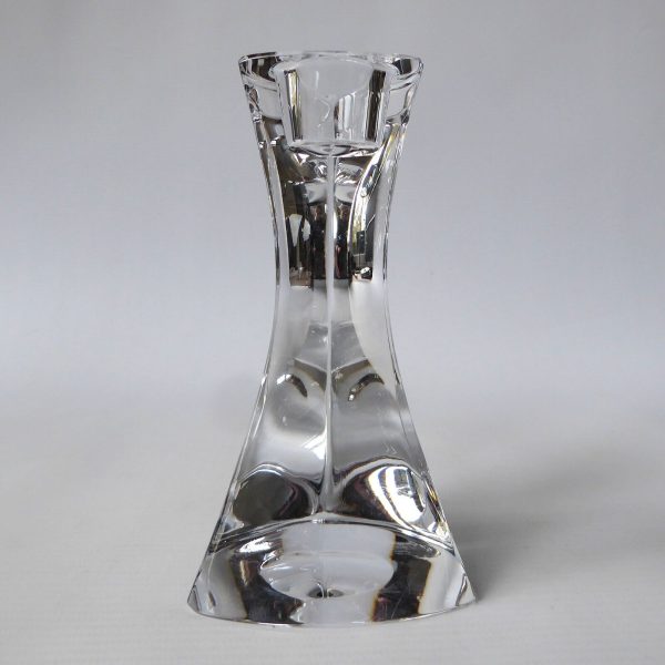Triangular crystal art glass candlestick, tapered dinner candle holder. 13cm - Image 4
