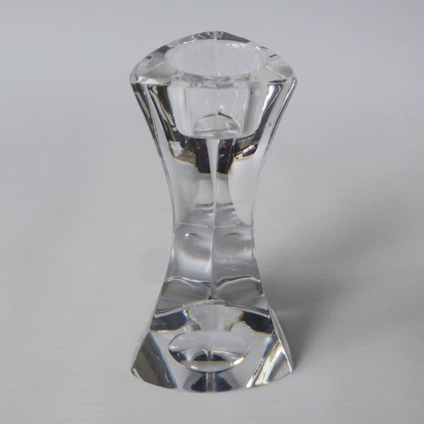 Triangular crystal art glass candlestick, tapered dinner candle holder. 13cm - Image 5