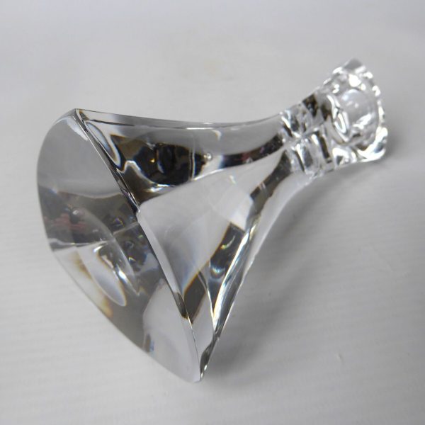 Triangular crystal art glass candlestick, tapered dinner candle holder. 13cm - Image 8