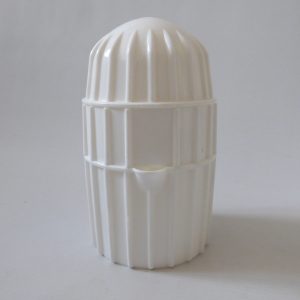 Vintage 1970s Italian white plastic citrus squeezer & jug. Orange lemon retro