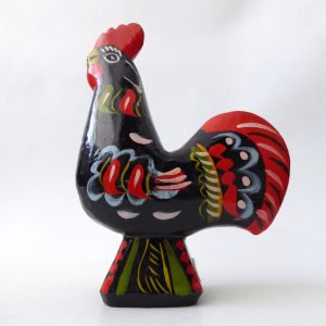 Vintage 6.5" Nils Olsson Swedish carved wood Dala chicken hen rooster folk art