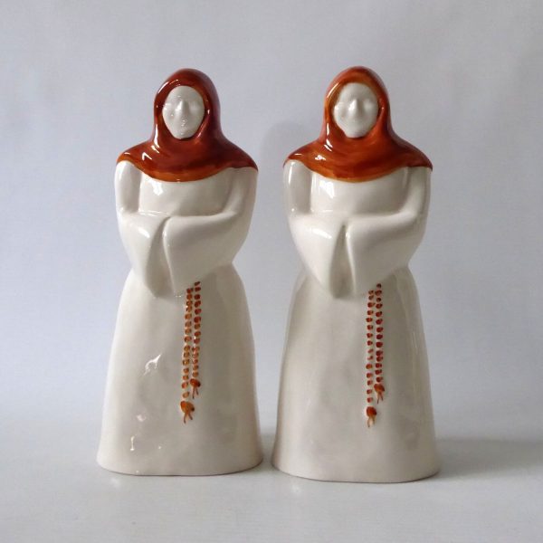 Vintage Cinque Ports Pottery Rye novelty monks salt and pepper shakers pots, big - Image 3