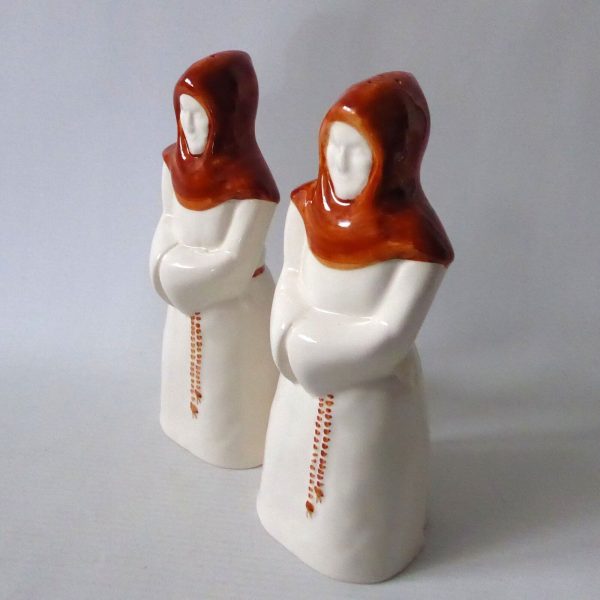 Vintage Cinque Ports Pottery Rye novelty monks salt and pepper shakers pots, big - Image 4
