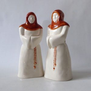 Vintage Cinque Ports Pottery Rye novelty monks salt and pepper shakers pots, big