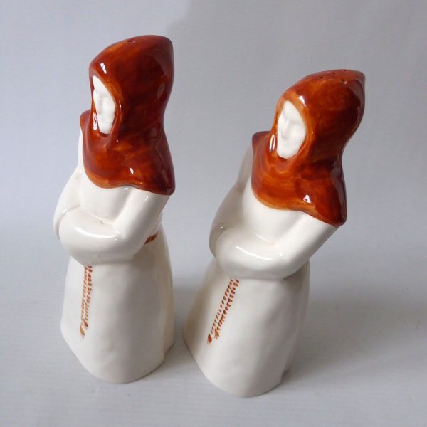 Vintage Cinque Ports Pottery Rye novelty monks salt and pepper shakers pots, big - Image 10
