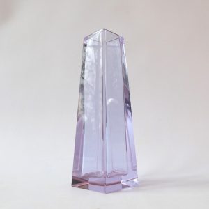 Vintage Czech/Murano alexandrite neodymium lilac art glass faceted tapered vase