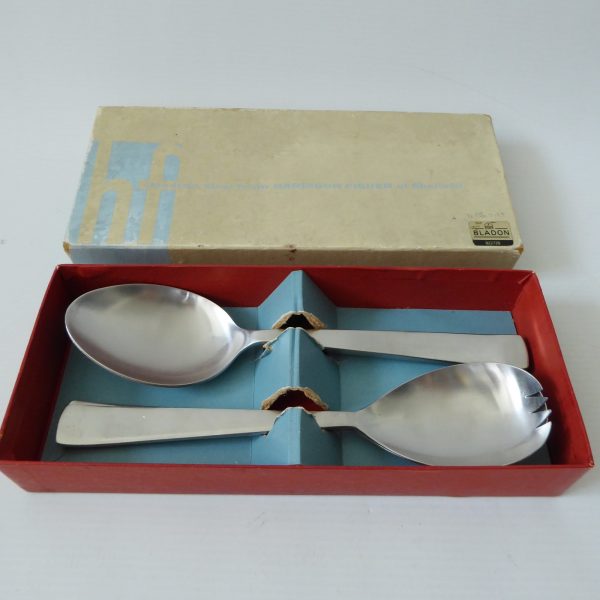 Vintage Habitat Bladon table & salad servers set 4 spoons by Harrison Fisher MCM - Image 11