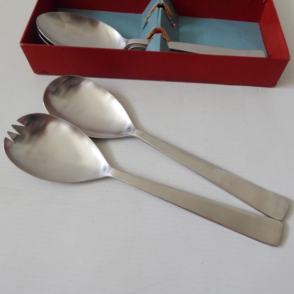 Vintage Habitat Bladon table & salad servers set 4 spoons by Harrison Fisher MCM - Image 7