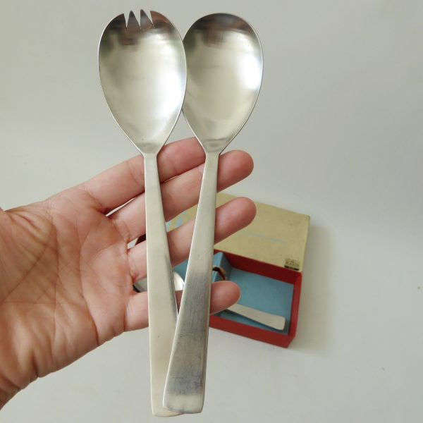 Vintage Habitat Bladon table & salad servers set 4 spoons by Harrison Fisher MCM - Image 8
