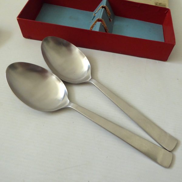 Vintage Habitat Bladon table & salad servers set 4 spoons by Harrison Fisher MCM - Image 9