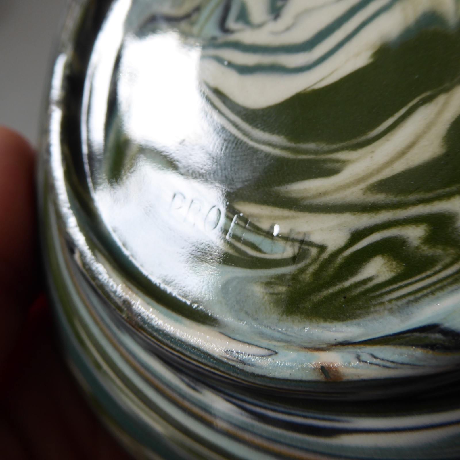 Vintage Henry Gee, Protean Pottery, Dunster pin dish, Studio 50s marbled swirls - Image 12