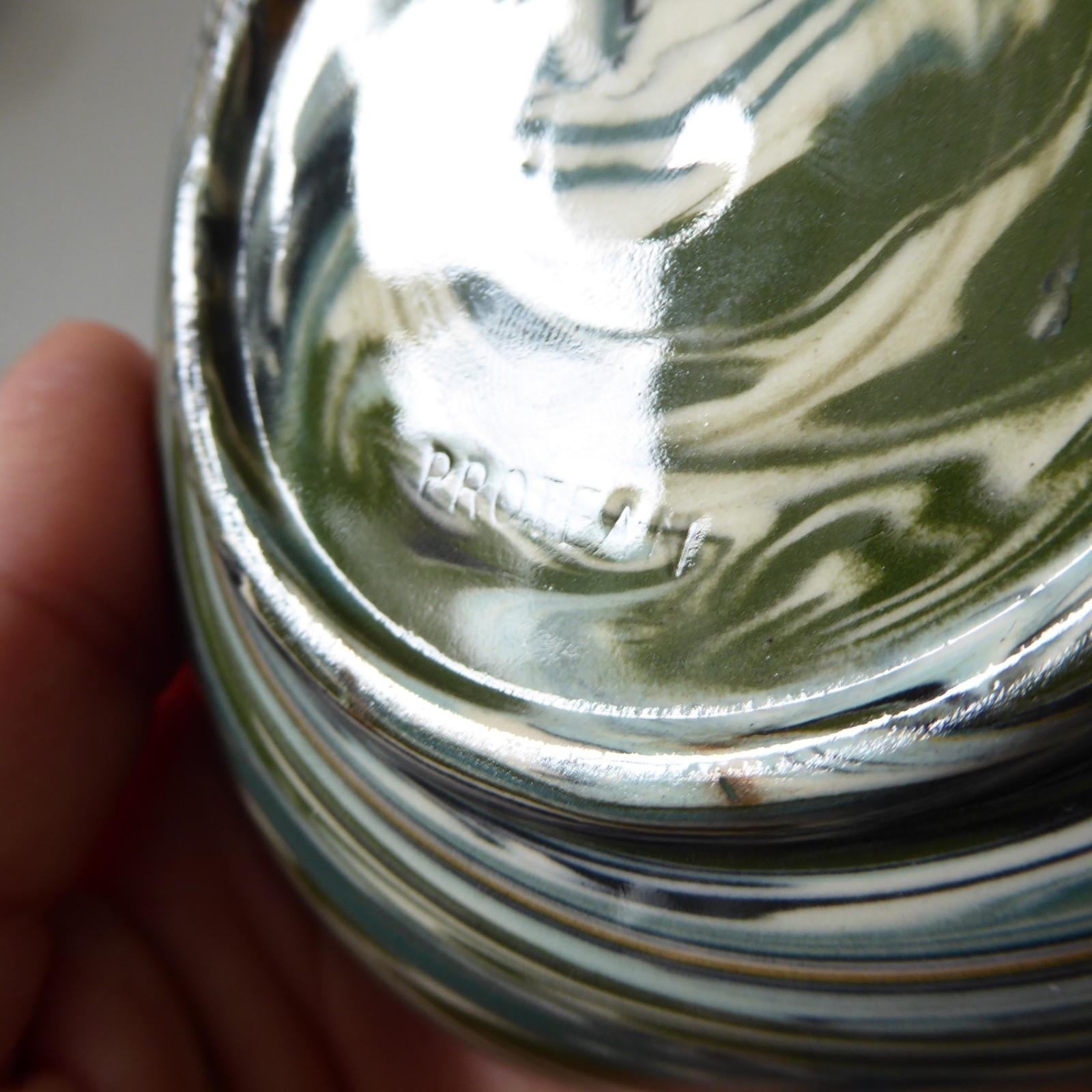Vintage Henry Gee, Protean Pottery, Dunster pin dish, Studio 50s marbled swirls - Image 13