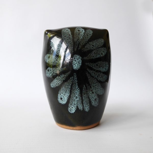 Vintage Lotus Pottery bowl OWL, sage green + daisy petal. Elizabeth Skipworth - Image 4