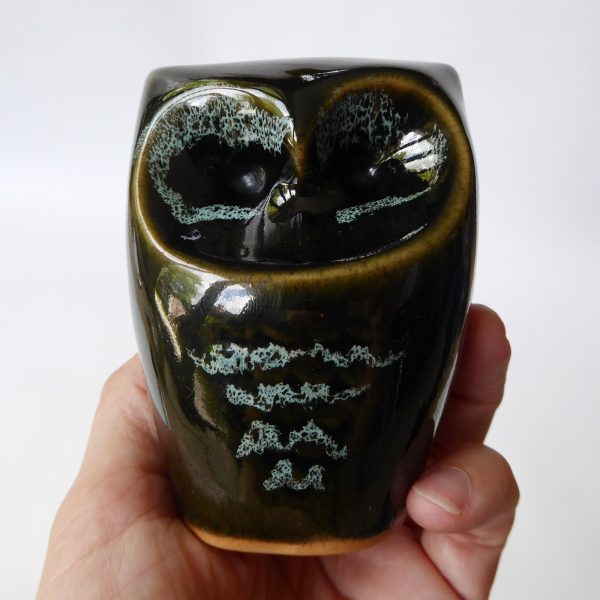 Vintage Lotus Pottery bowl OWL, sage green + daisy petal. Elizabeth Skipworth - Image 6