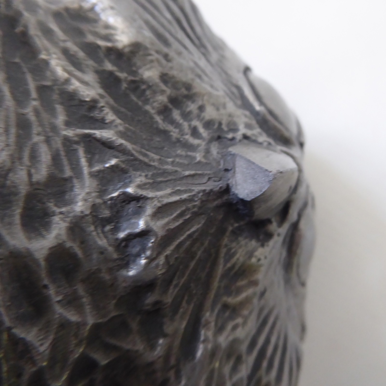 Vintage Richard Fisher pewter owl sculpture figure statue, 1.7kg Signed metal - Image 14