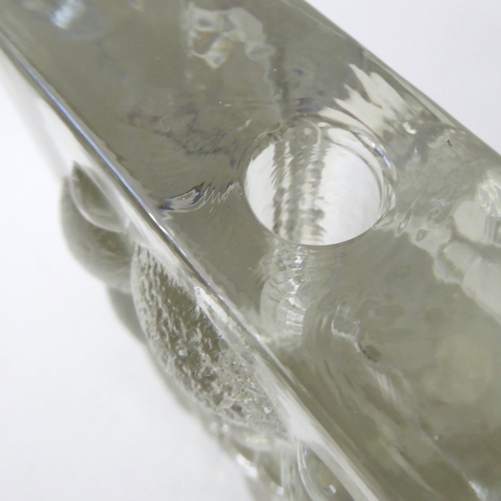Walther Glas art glass bud vase solifleur, op art abstract flower block, vintage - Image 10