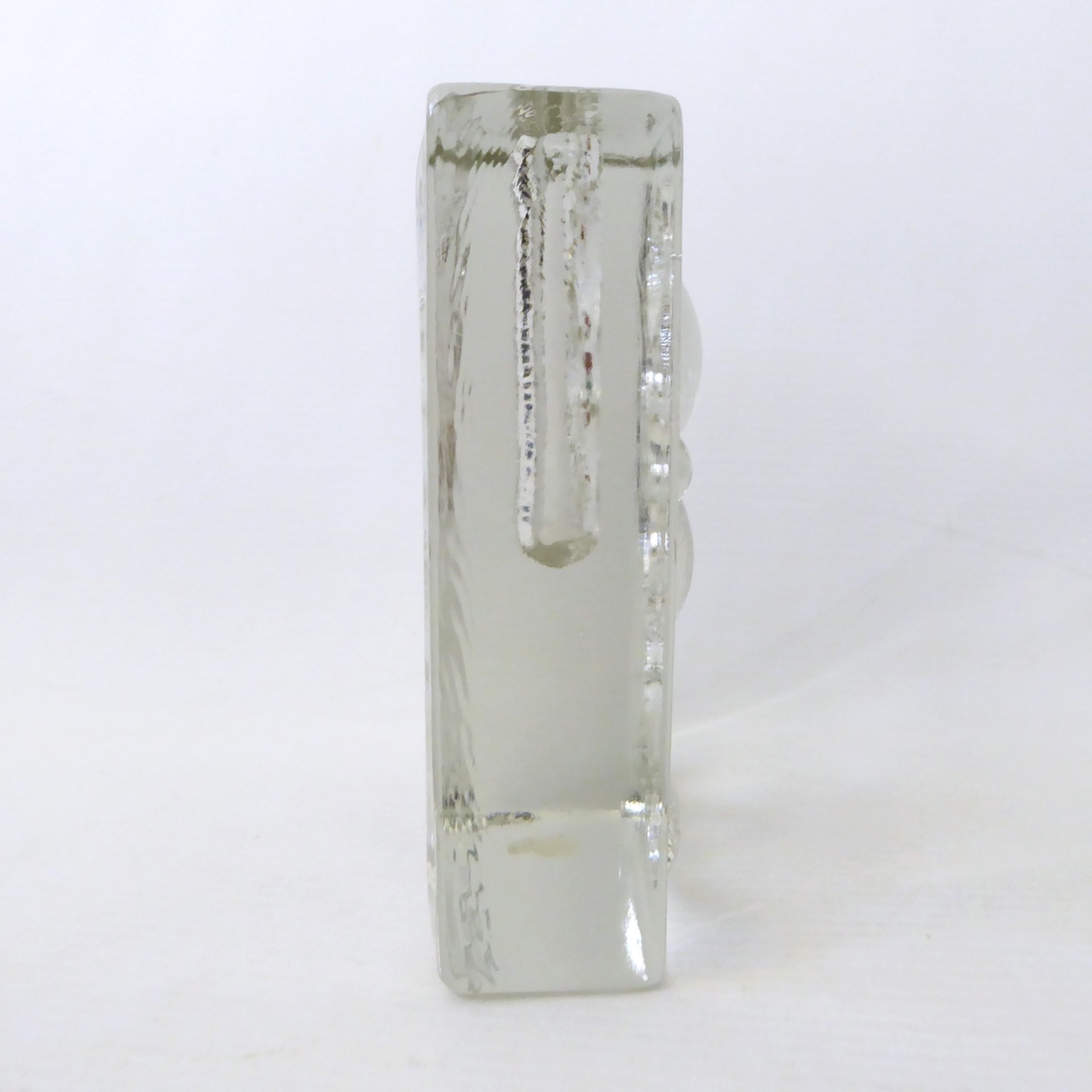 Walther Glas art glass bud vase solifleur, op art abstract flower block, vintage - Image 14
