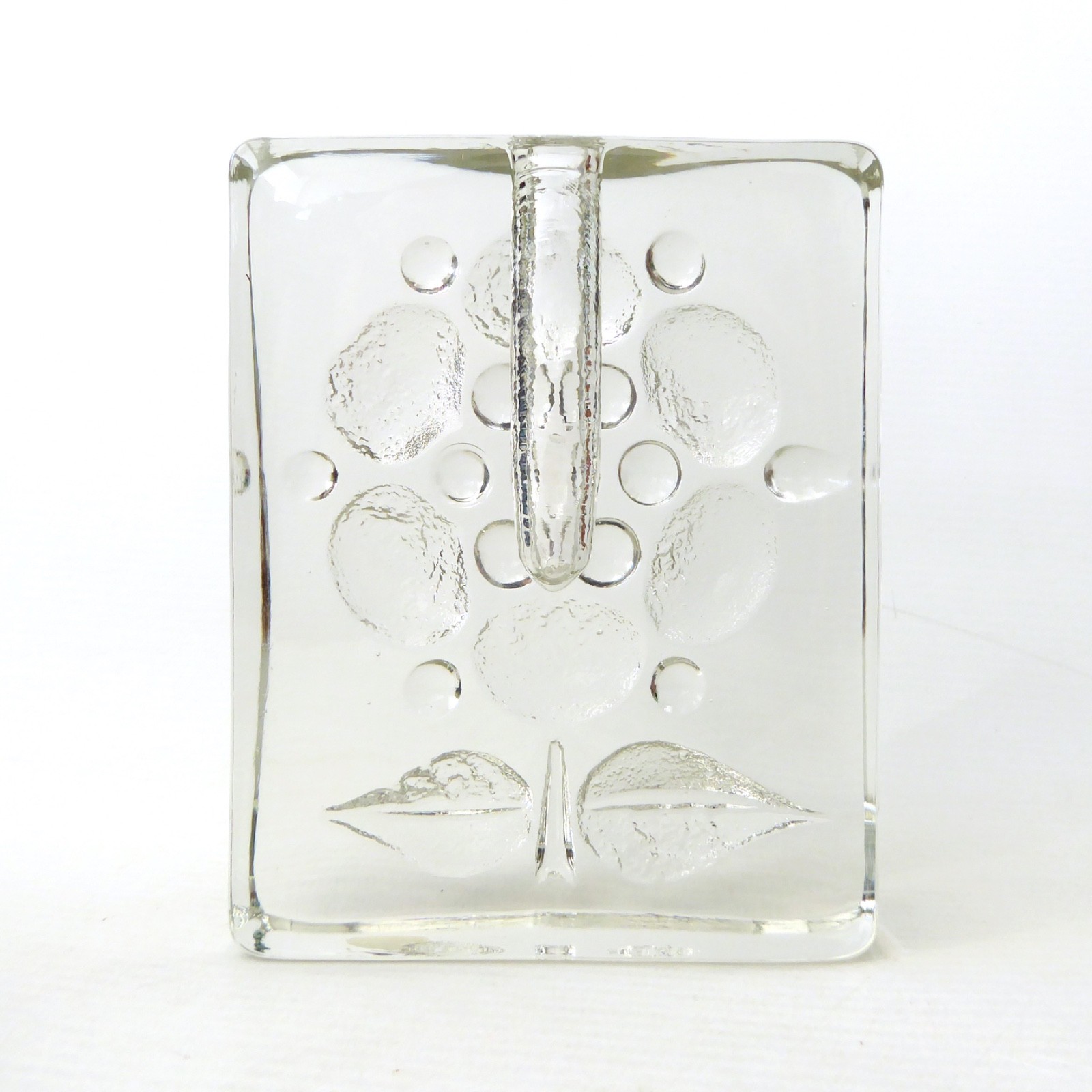 Walther Glas art glass bud vase solifleur, op art abstract flower block, vintage - Image 15