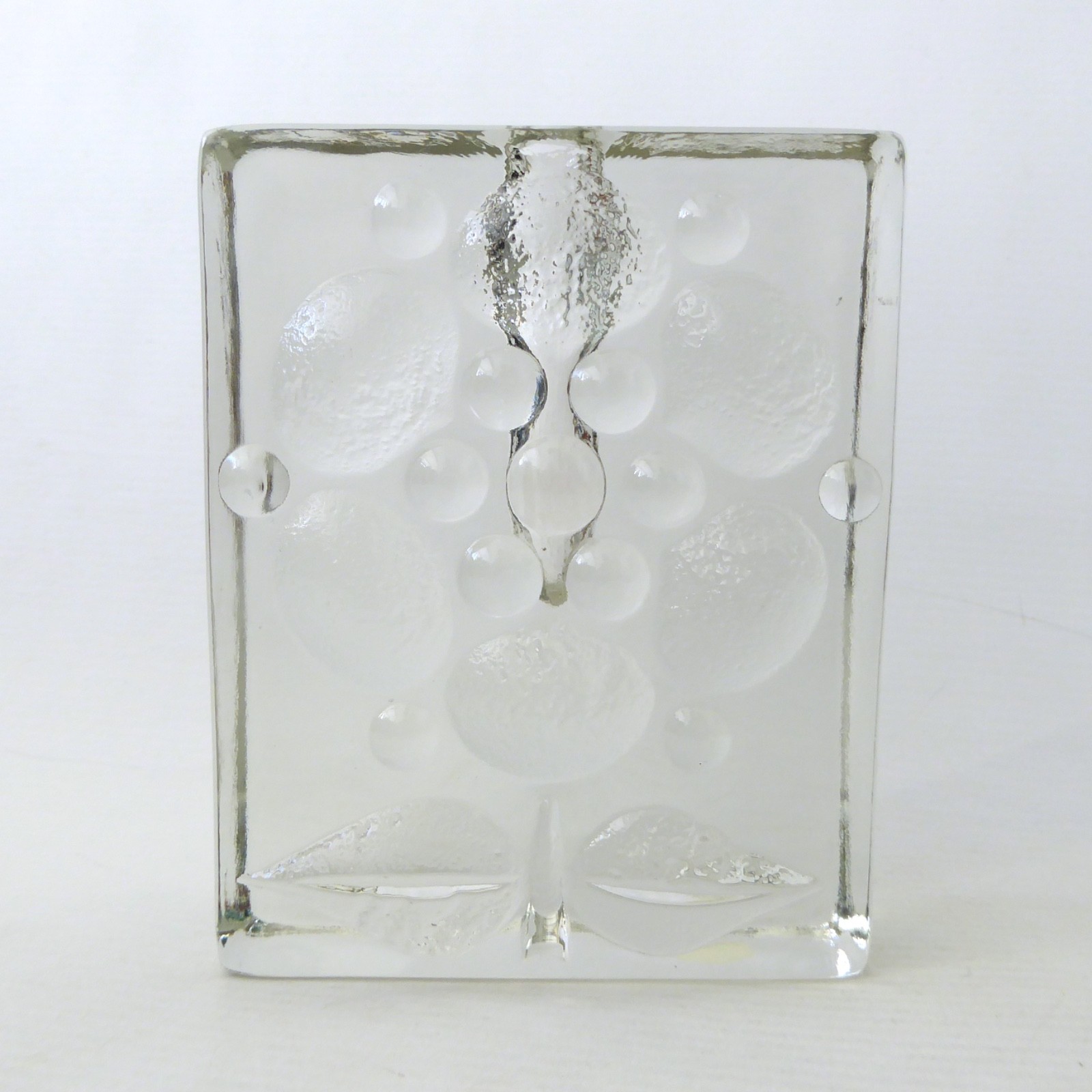 Walther Glas art glass bud vase solifleur, op art abstract flower block, vintage - Image 7