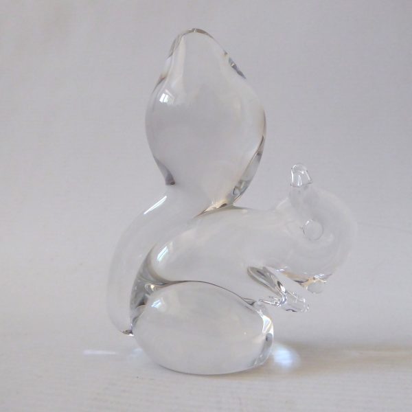 Wedgwood Lilliput small squirrel paperweight sculpture, 70s clear glass figurine - Image 6