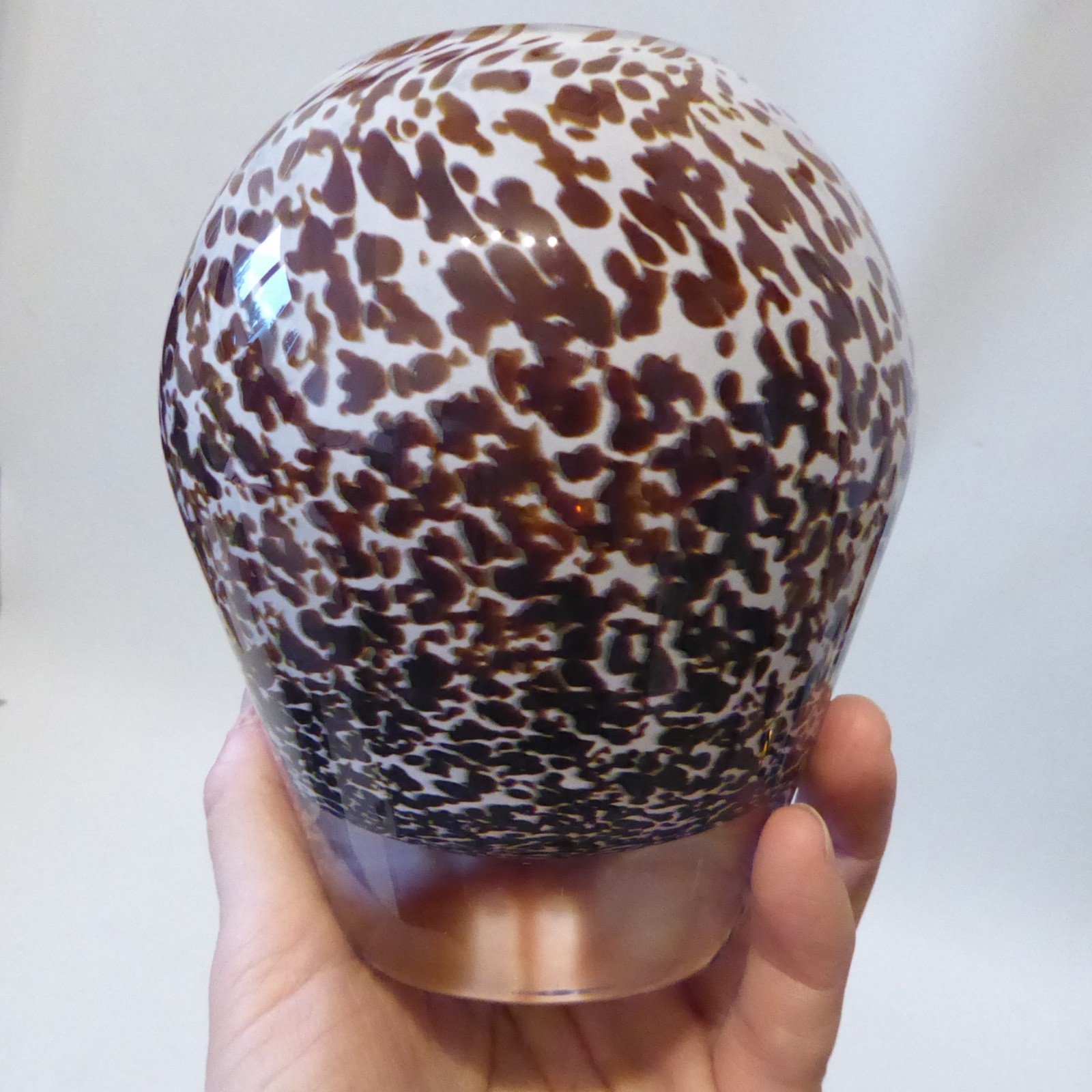 Wedgwood art glass speckled vase, oval vintage brown speckled cased RSW103 retro - Image 7