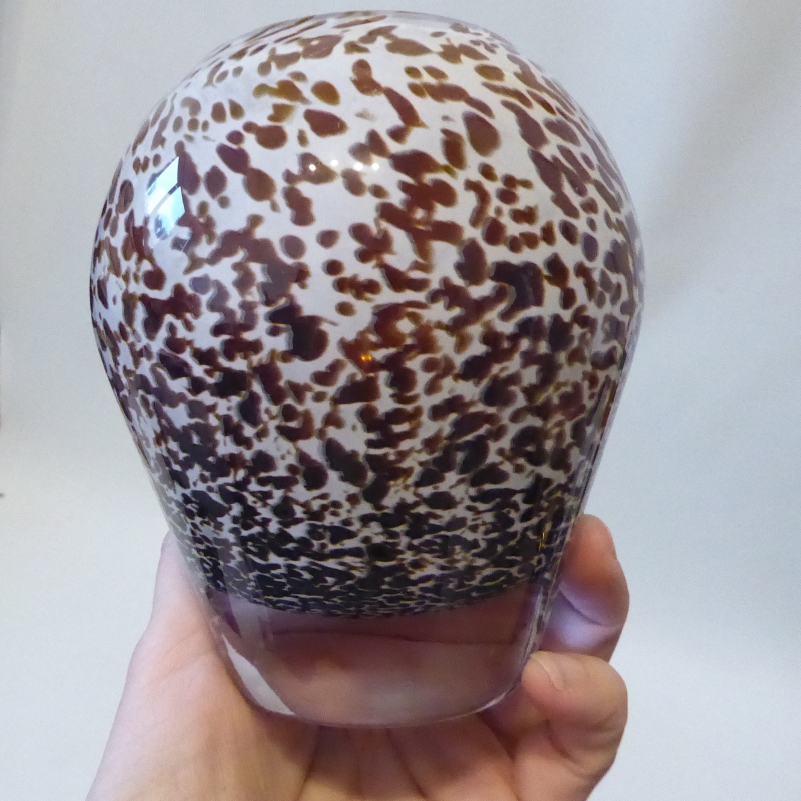 Wedgwood art glass speckled vase, oval vintage brown speckled cased RSW103 retro - Image 8