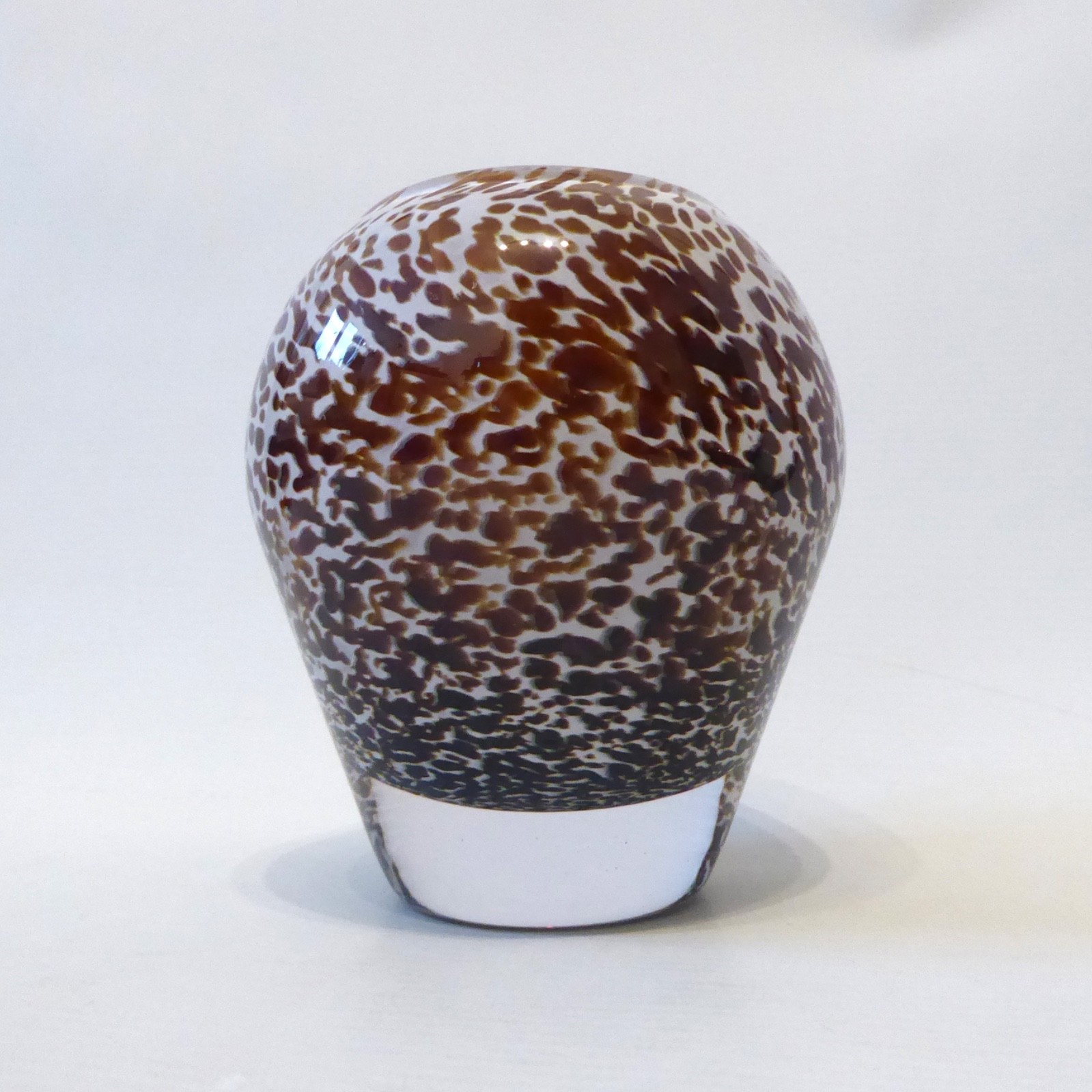 Wedgwood art glass speckled vase, oval vintage brown speckled cased RSW103 retro