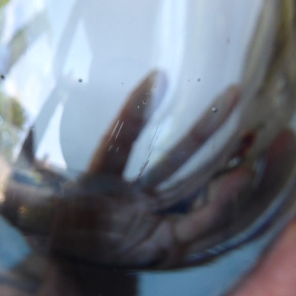 Whitefriars 9538 art glass vase, Arctic Blue bulbous 6". Vintage 1960s mid cent. - Image 10