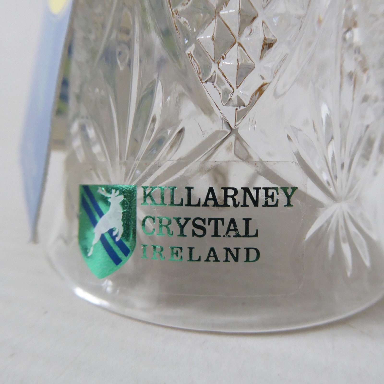 Year 2000 Killarney Ireland 24% lead crystal glass bell 22 carat gold finish Y2K - Image 5