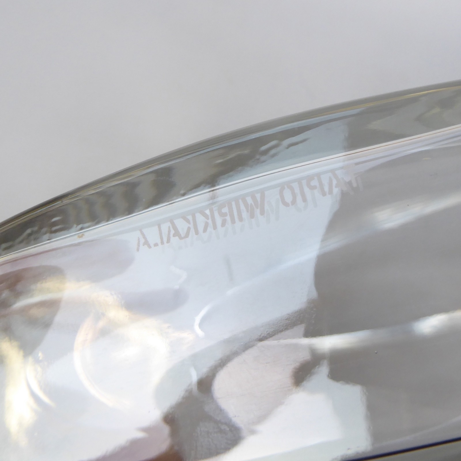 iittala Ovalis 3036 vintage art glass vase by Tapio Wirkkala Finland. Oval clear - Image 11