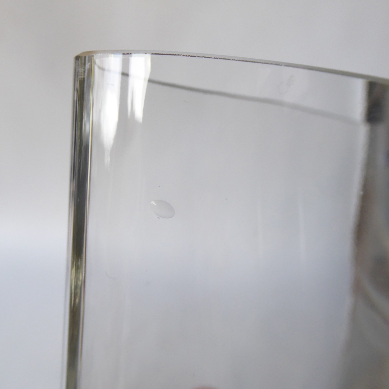 iittala Ovalis 3036 vintage art glass vase by Tapio Wirkkala Finland. Oval clear - Image 13