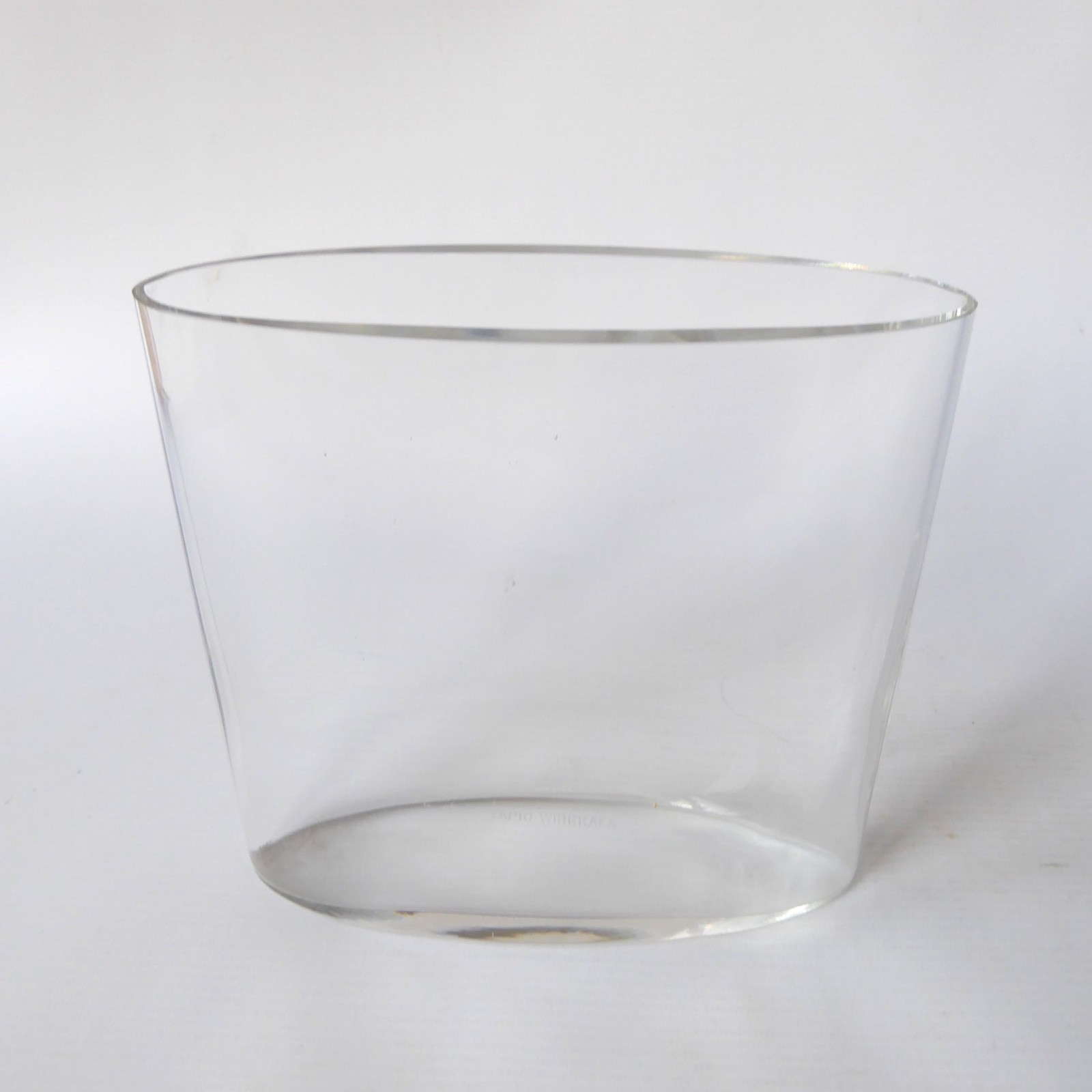 iittala Ovalis 3036 vintage art glass vase by Tapio Wirkkala Finland. Oval clear - Image 4