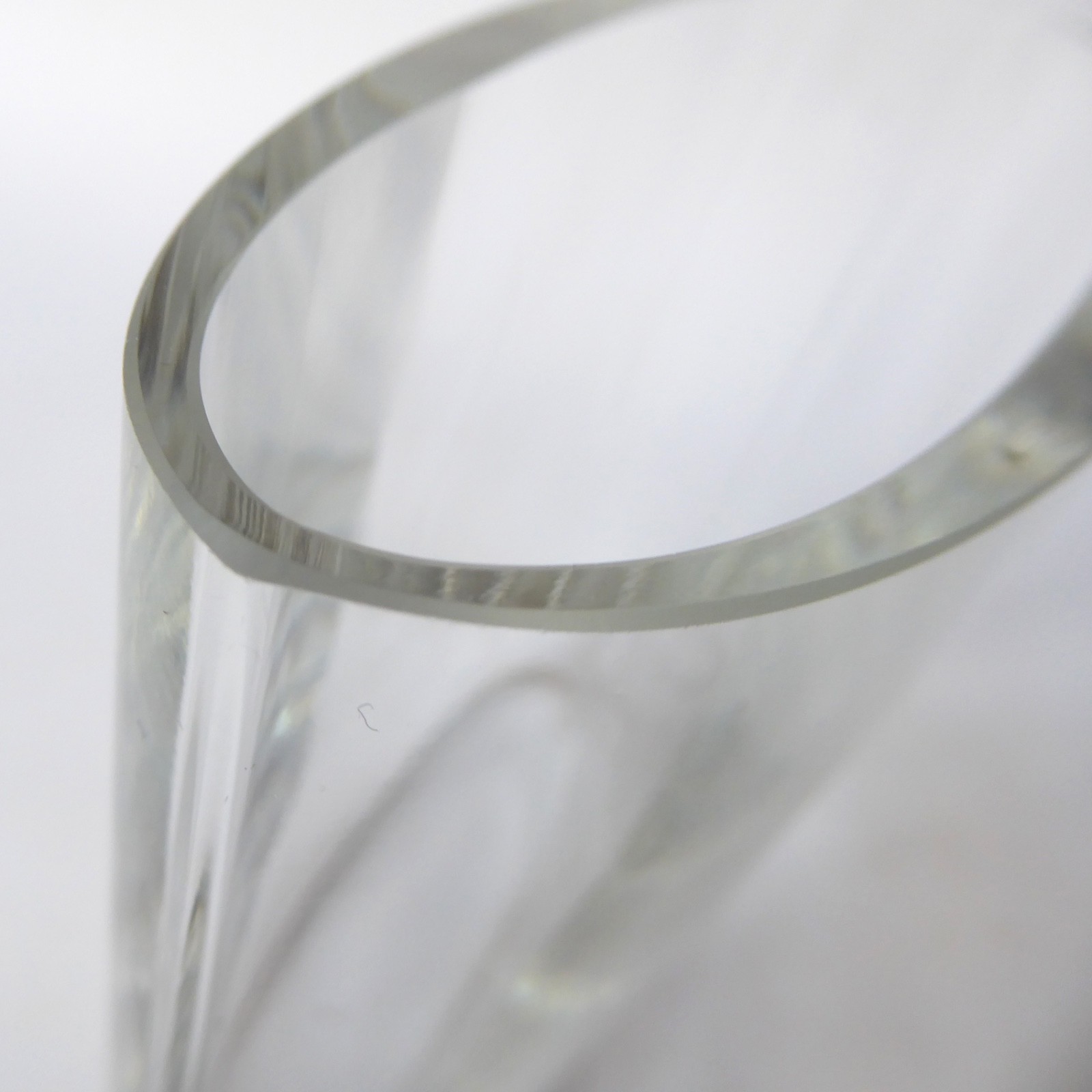 iittala Ovalis 3036 vintage art glass vase by Tapio Wirkkala Finland. Oval clear - Image 8