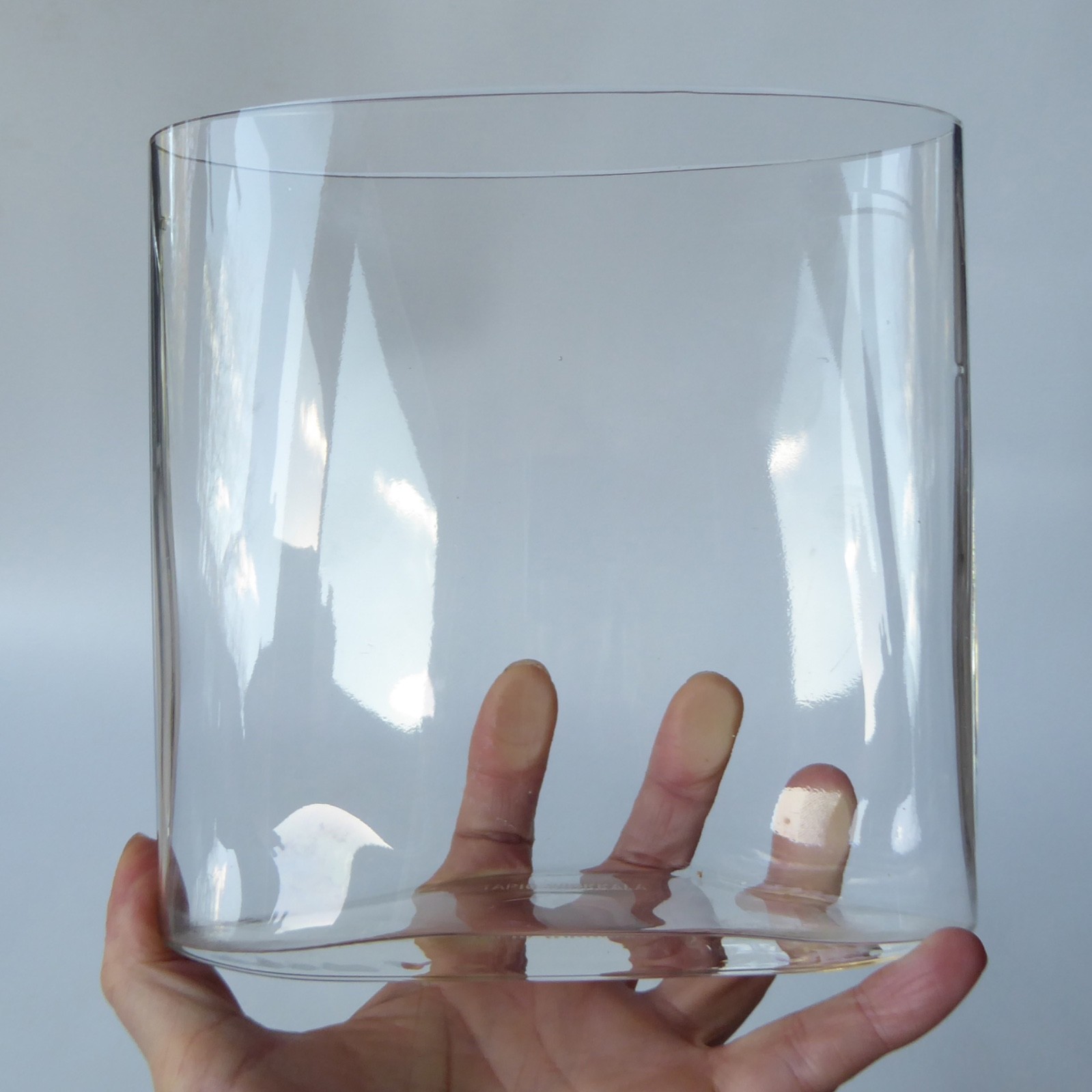 iittala Ovalis 3036 vintage art glass vase by Tapio Wirkkala Finland. Oval clear - Image 9